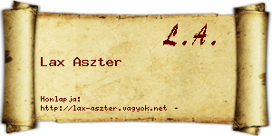 Lax Aszter névjegykártya